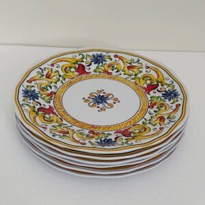 Sur La Table Floreale Melamine Salad / Dessert Plates 9" Set of 6